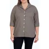 Foxcroft Pandora Non-iron Tunic Shirt In Charcoal