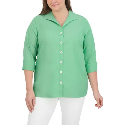 Foxcroft Pandora Non-iron Tunic Shirt In New Leaf