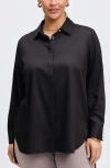 Foxcroft Pearly Bead Button-up Shirt In Black