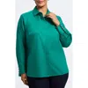 Foxcroft Pearly Bead Button-up Shirt In Green