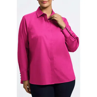 Foxcroft Pearly Bead Button-up Shirt In Pink