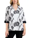 Foxcroft Plus Agnes Popover Top In Black