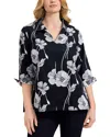 Foxcroft Plus Agnes Popover Top In Black