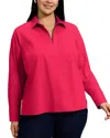Foxcroft Plus Agnes Stretch Shirt In Raspberry