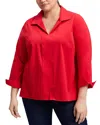 Foxcroft Plus Agnes Stretch Shirt In Simply Red