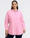 Foxcroft Plus Cici Non Iron Tunic Top In Pink Sea G