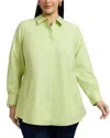Foxcroft Plus Cici Non Iron Tunic Top In Pistachio