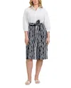 Foxcroft Plus Esther 34 Braid Dress In White