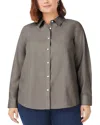 Foxcroft Plus Foxcroft Diana Shirt In Gray