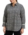 Foxcroft Plus Iris Sateen Shirt In Black