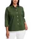 Foxcroft Plus Kelly Stretch Shirt In Basil