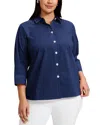 Foxcroft Plus Kelly Stretch Shirt In Navy