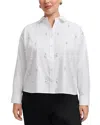 Foxcroft Plus Marina Pearl Shirt In White