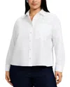 Foxcroft Plus Marina Stretch Shirt In White
