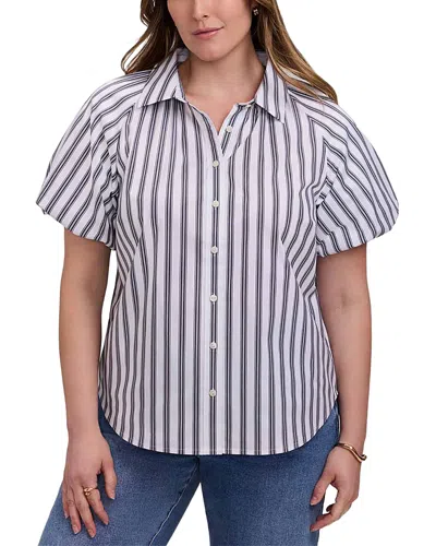 Foxcroft Plus Paula Puff Sleeve Shirt In Multi