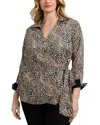 Foxcroft Plus Salina Animal Print Blouse In Multi