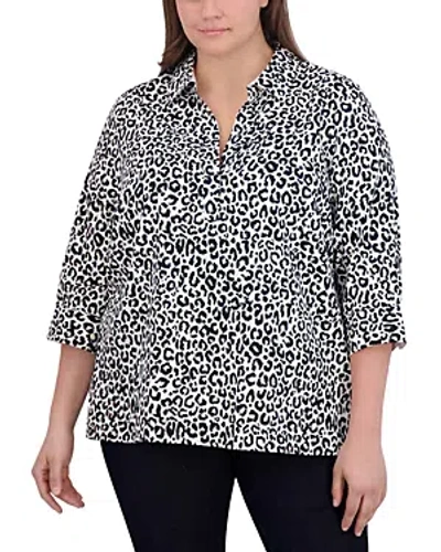 Foxcroft Plus Sophia Leopard Print Shirt In Multi