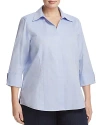 Foxcroft Plus Taylor Blouse In Blue