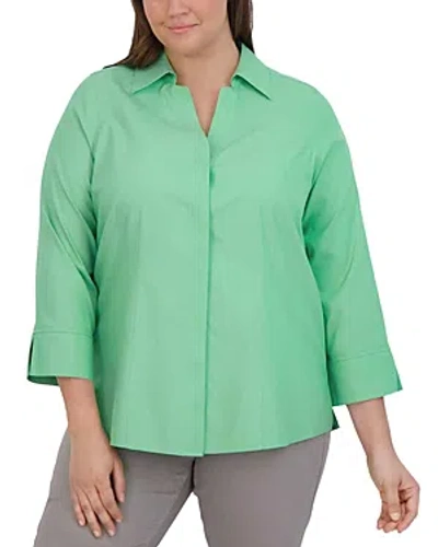 Foxcroft Plus Taylor Blouse In New Leaf