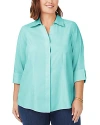 Foxcroft Plus Taylor Blouse In Oceanside