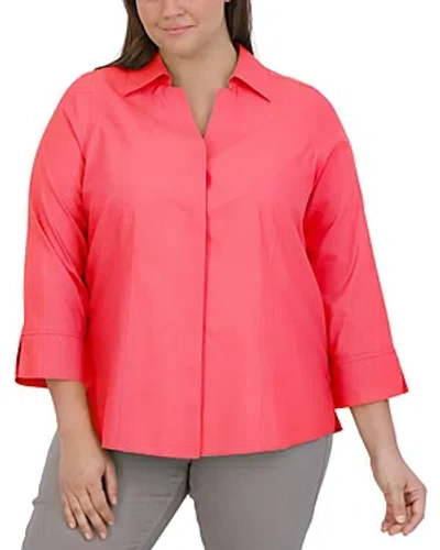 Foxcroft Plus Taylor Blouse In Simply Red