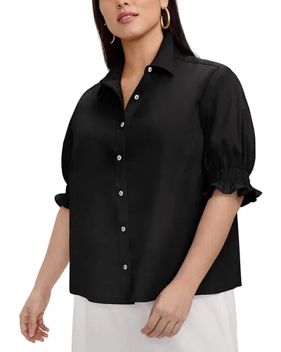 Foxcroft Plus Vivienne Elbow Sleeve Shirt In Black