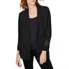 Foxcroft Pointelle Open Front Cardigan In Black
