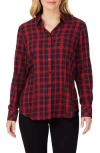 Foxcroft Rhea Plaid Button-up Shirt In Black Multi