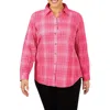 Foxcroft Rhea Plaid Button-up Shirt In Pure Pink