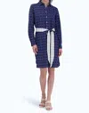 Foxcroft Rocca Dot Print Long Sleeve Cotton Shirtdress In Multi