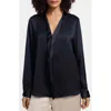 Foxcroft Rosale Ruffle Placket Button-up Shirt In Blue