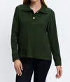 Foxcroft Sammy Cable Knit Long Sleeve Popover Sweater In Dark Green In Green