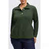 Foxcroft Sammy Cotton Blend Polo Sweater In Dark Green
