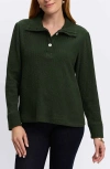 Foxcroft Sammy Cotton Blend Polo Top In Dark Green