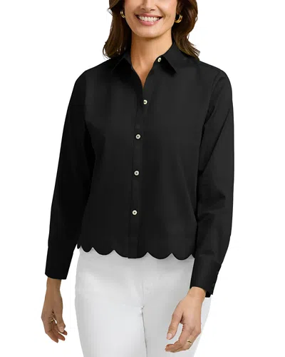 FOXCROFT SCARLETT LONG SLEEVED MATTE SATEEN SHIRT