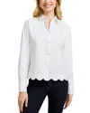 Foxcroft Scarlett Long Sleeved Matte Sateen Shirt In White