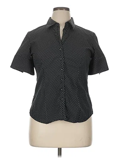 Pre-owned Foxcroft Short Sleeve Blouse In Black