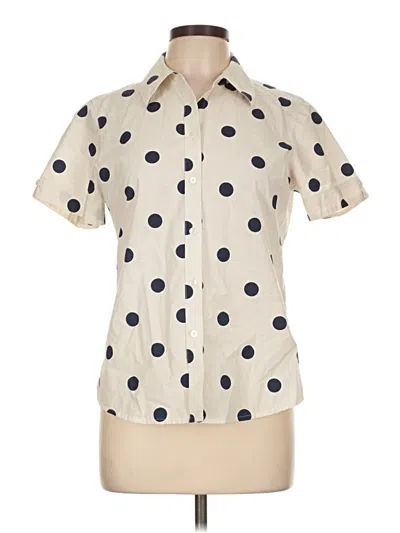 Pre-owned Foxcroft Short Sleeve Blouse In Ivory