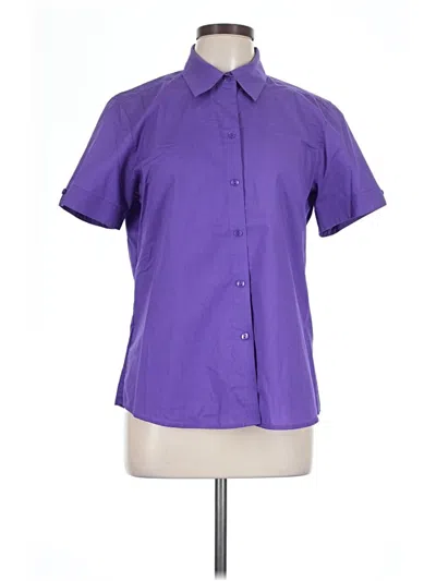 Pre-owned Foxcroft Short Sleeve Blouse In Purple