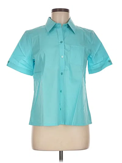 Pre-owned Foxcroft Short Sleeve Blouse In Teal