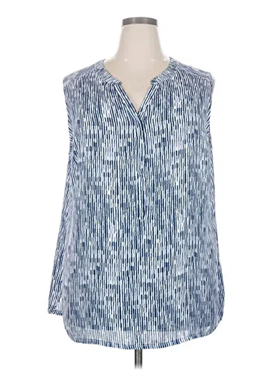 Pre-owned Foxcroft Sleeveless Blouse In Blue