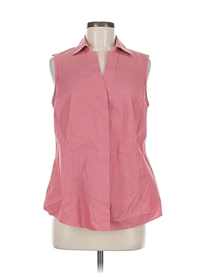 Pre-owned Foxcroft Sleeveless Button Down Shirt In Pink