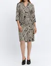 Foxcroft Sloane Corduroy 3/4 Sleeve Dress In Paisley In Multi