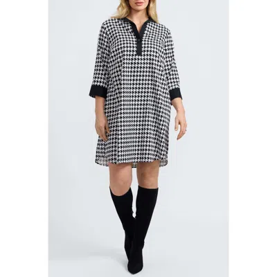 Foxcroft Sloane Houndstooth Cotton Shirtdress In Multi