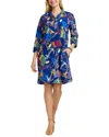 Foxcroft Sloane Linen-blend Shift Dress In Multi
