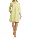 Foxcroft Sloane Leopard Print Shirtdress In Yellow