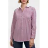 Foxcroft Stripe Boyfriend Button-up Shirt In Multi