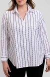 Foxcroft Stripe Boyfriend Button-up Shirt In Pattern