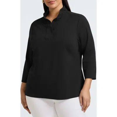 Foxcroft Tammy Crepe Top In Black