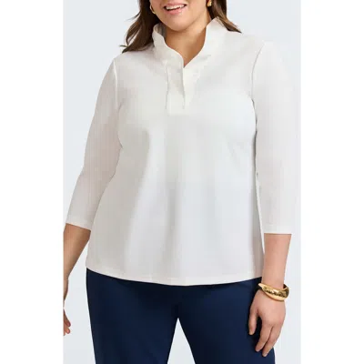 Foxcroft Tammy Crepe Top In Ecru